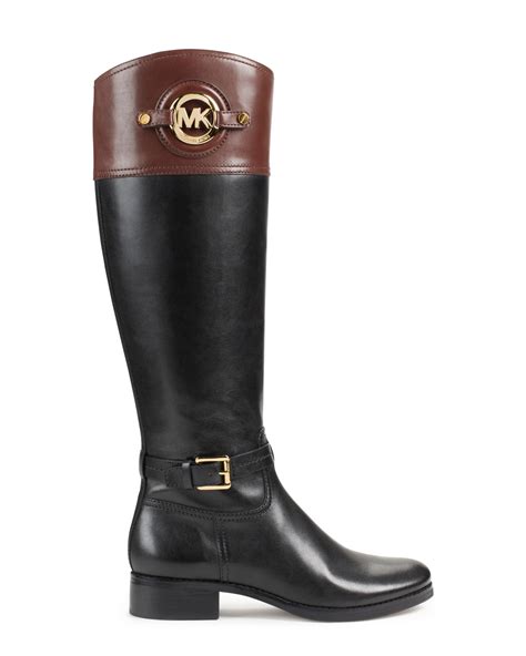 michael kors riding boots two tone|michael kors kara bootie.